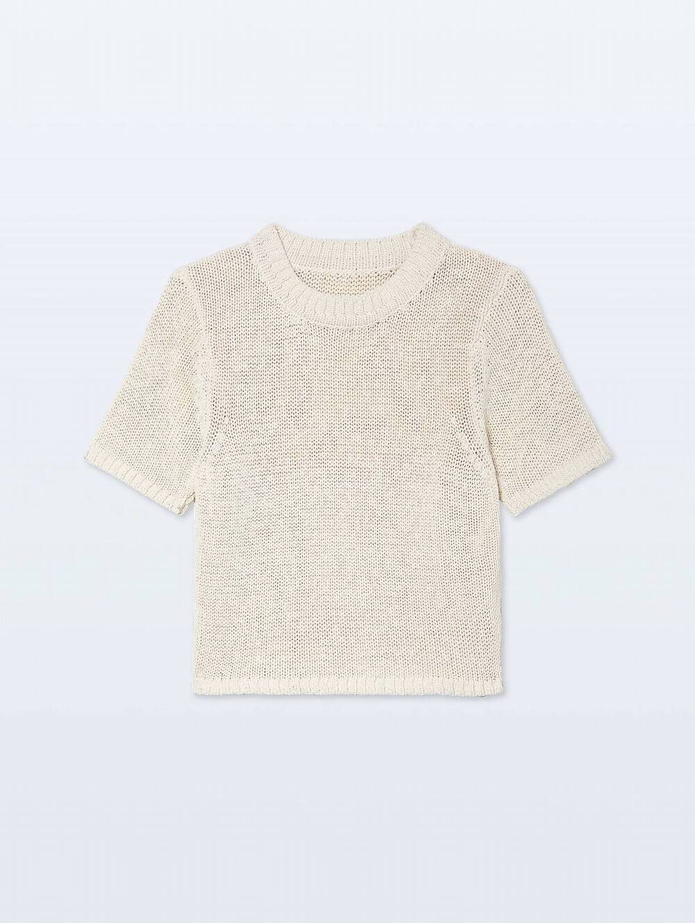 NEW WHITE + WARREN women's luxe cotton t-shirt in ecru